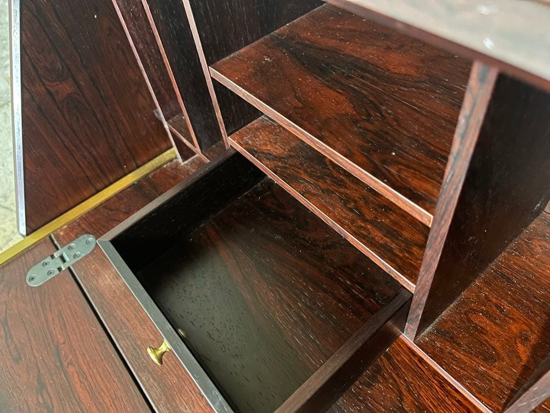 希少 山品木工社製 70年代　ビンテージ ライティングビューロー 机 チェスト