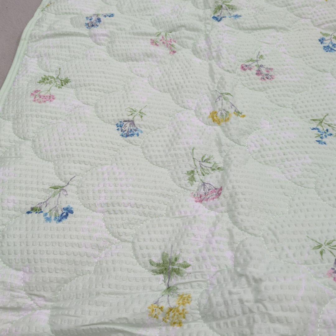 敷きパッド＆肌掛け布団やわらかリップルグリーン2セット組