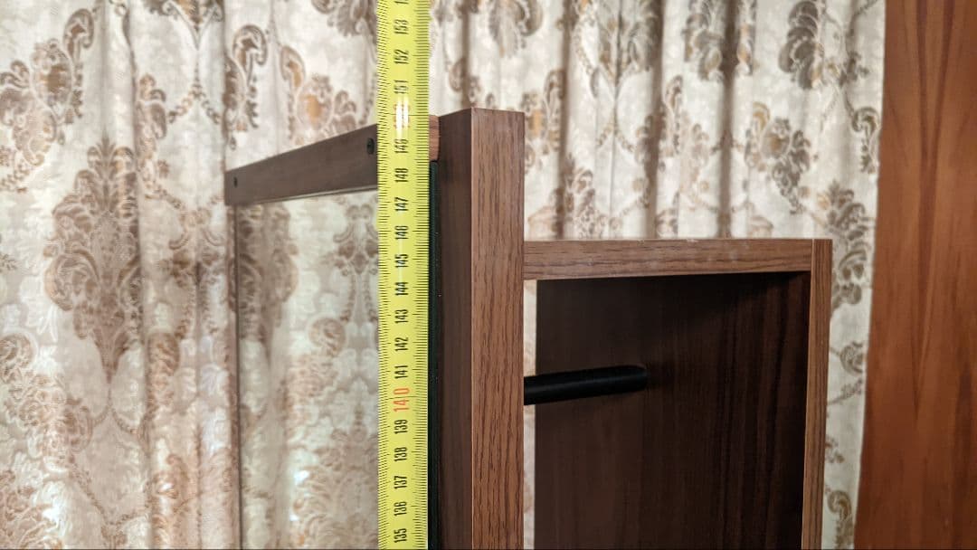 たのメル便✨全身鏡付き収納ハンガーラック 木目調ブラウン 引き出し付き 姿見