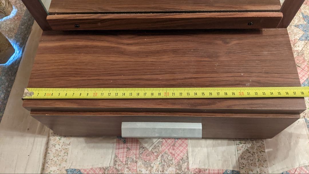 たのメル便✨全身鏡付き収納ハンガーラック 木目調ブラウン 引き出し付き 姿見