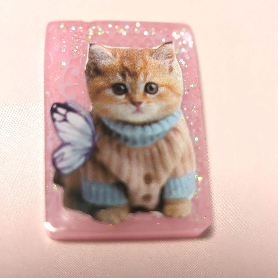 レジン 猫 ヘアゴム ブローチ ポニーフック No.308