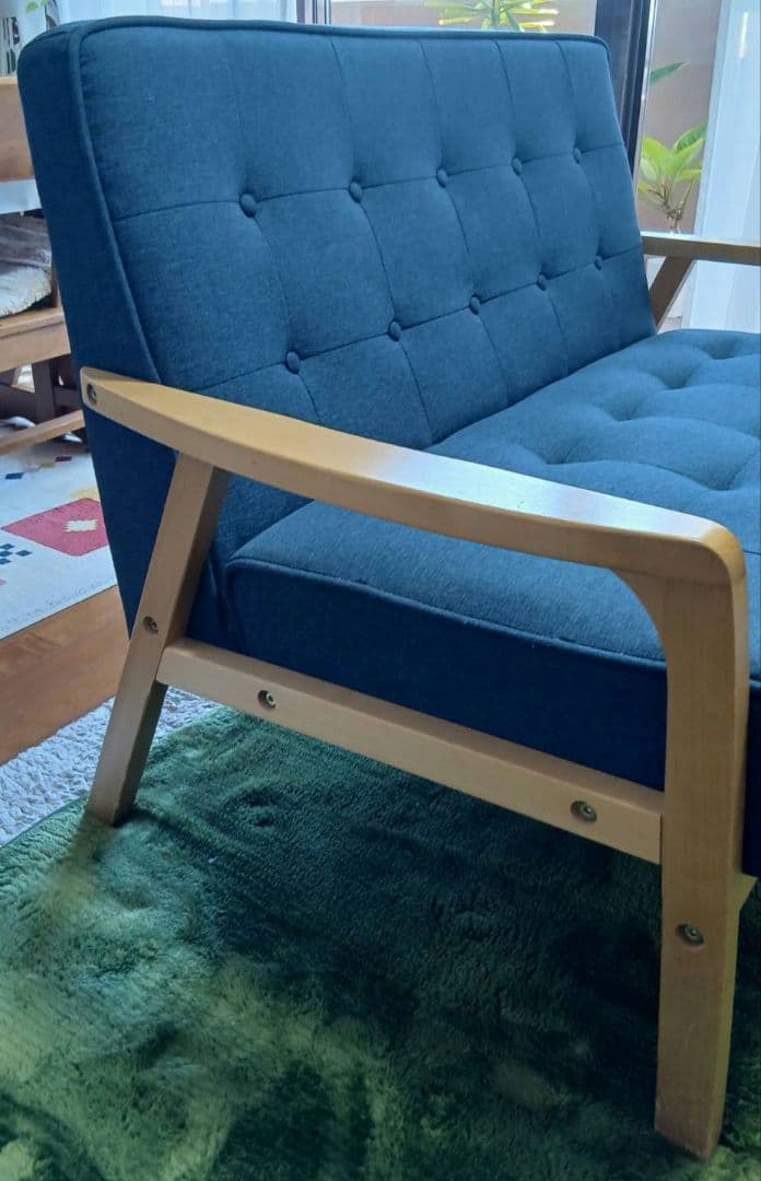 ニトリ　ソファ　ネイビー　2人がけ