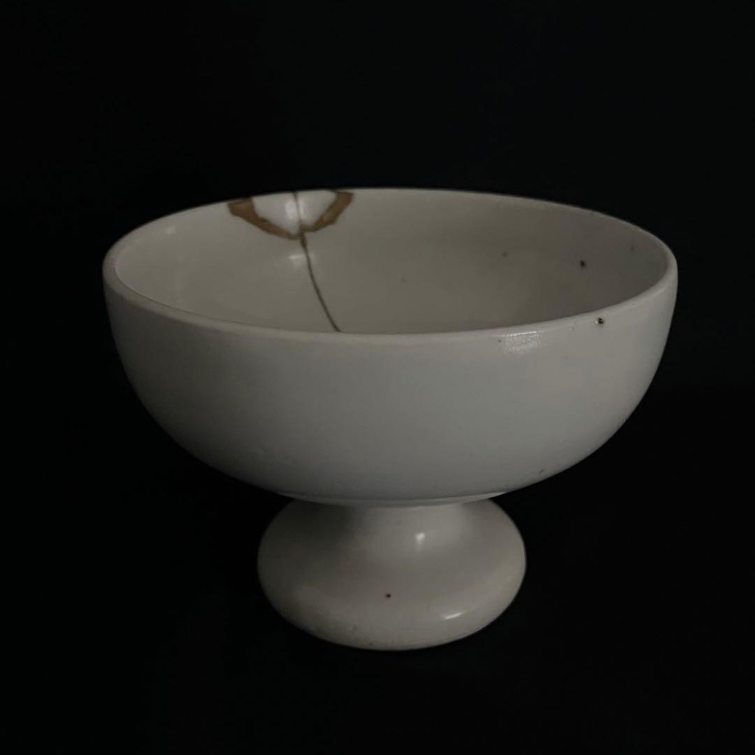 白磁素文盃洗　金継ぎ