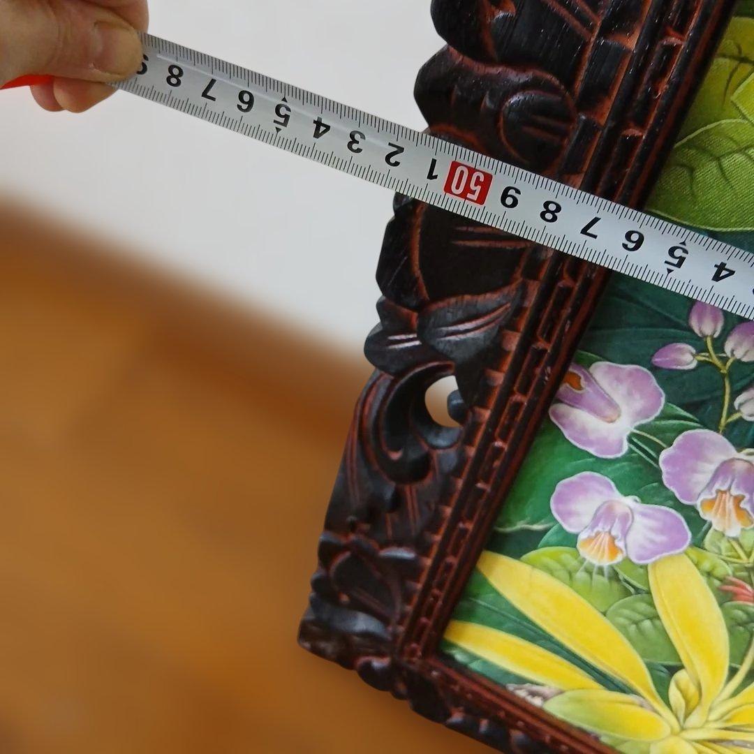 バリ 絵画 プンゴセカン インコ 鳥 花 南国 - メルカリ