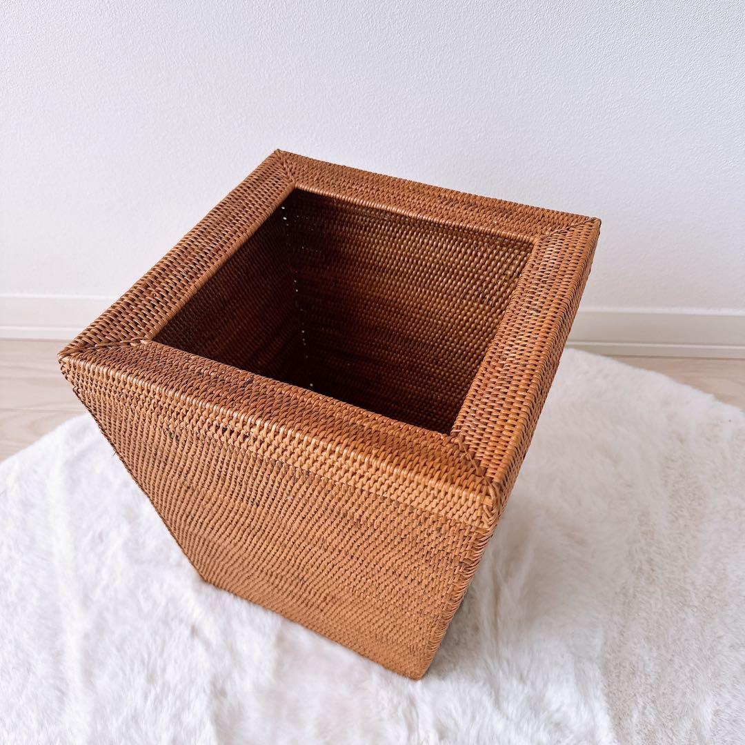 【新品】バリ島 トゥガナン村 アタ マルチボックス ゴミ箱 大型 バリ島雑貨