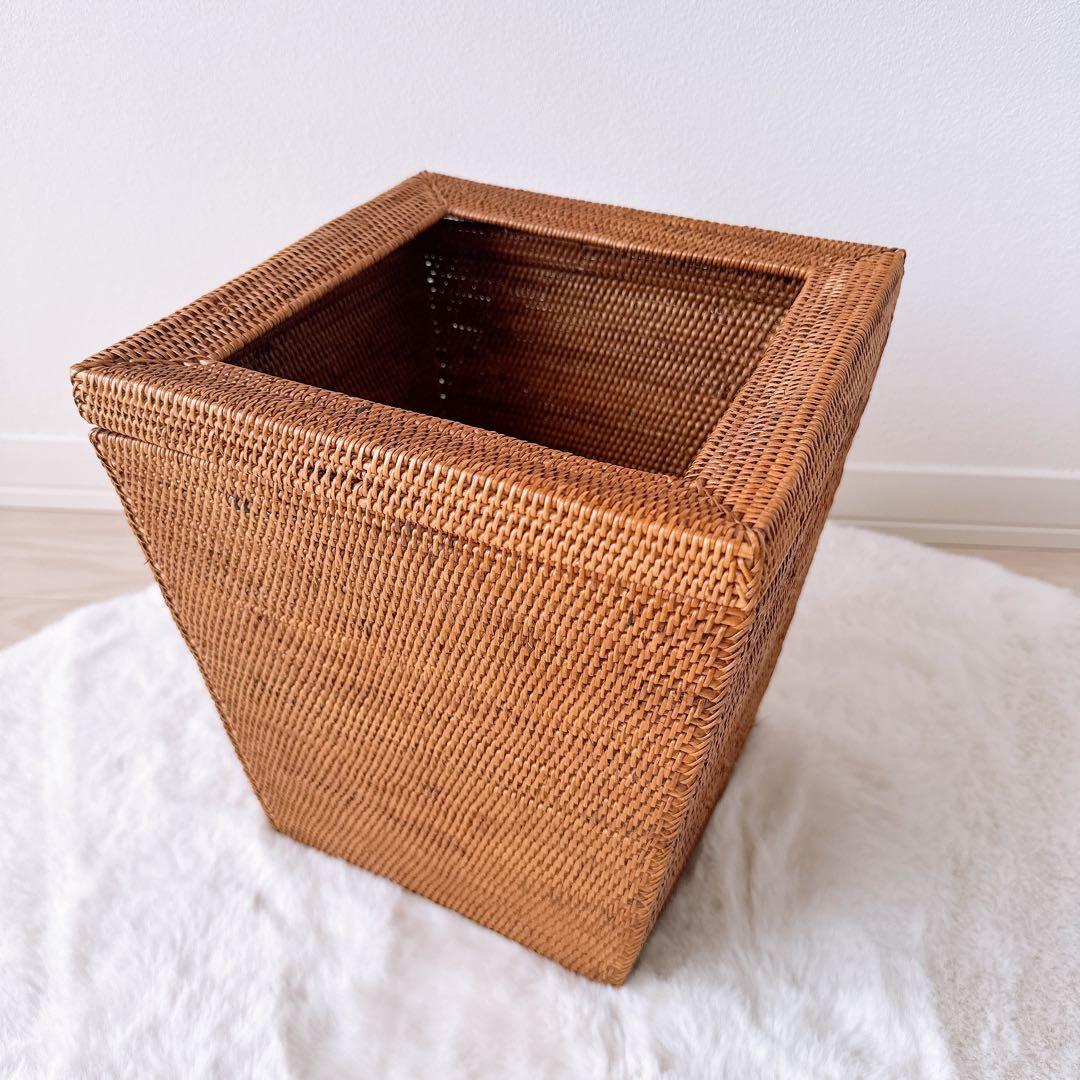 【新品】バリ島 トゥガナン村 アタ マルチボックス ゴミ箱 大型 バリ島雑貨