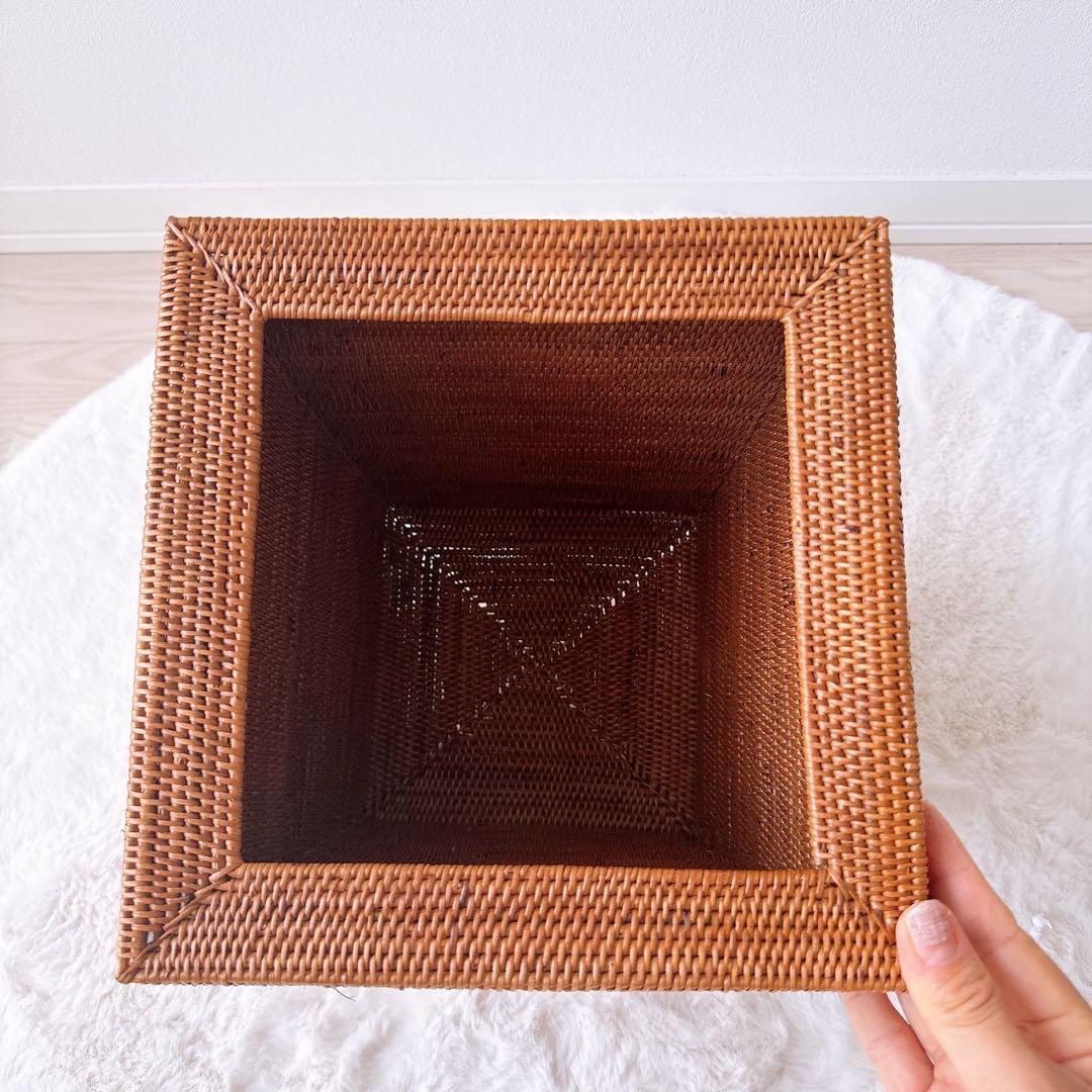 【新品】バリ島 トゥガナン村 アタ マルチボックス ゴミ箱 大型 バリ島雑貨