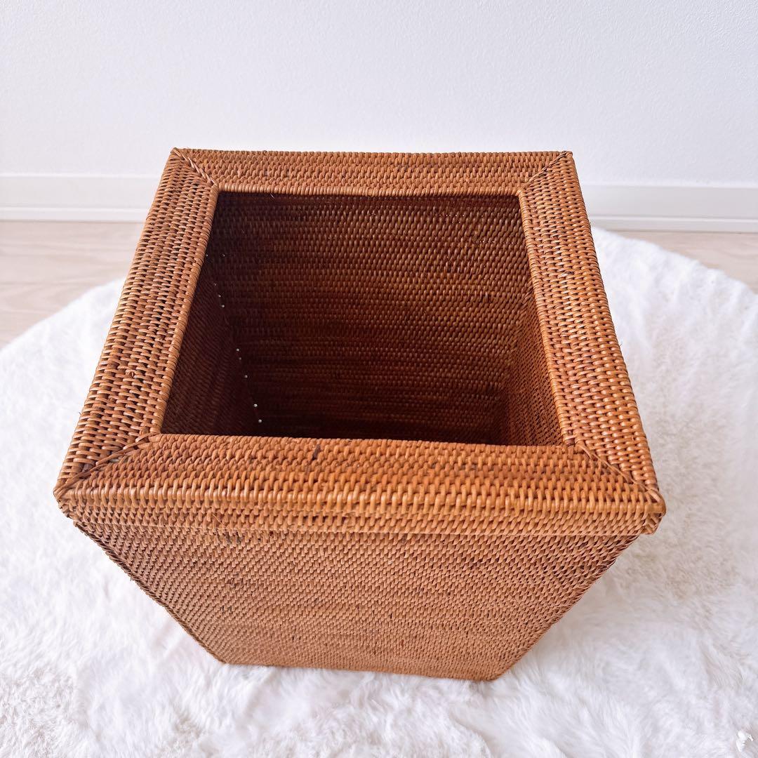 【新品】バリ島 トゥガナン村 アタ マルチボックス ゴミ箱 大型 バリ島雑貨