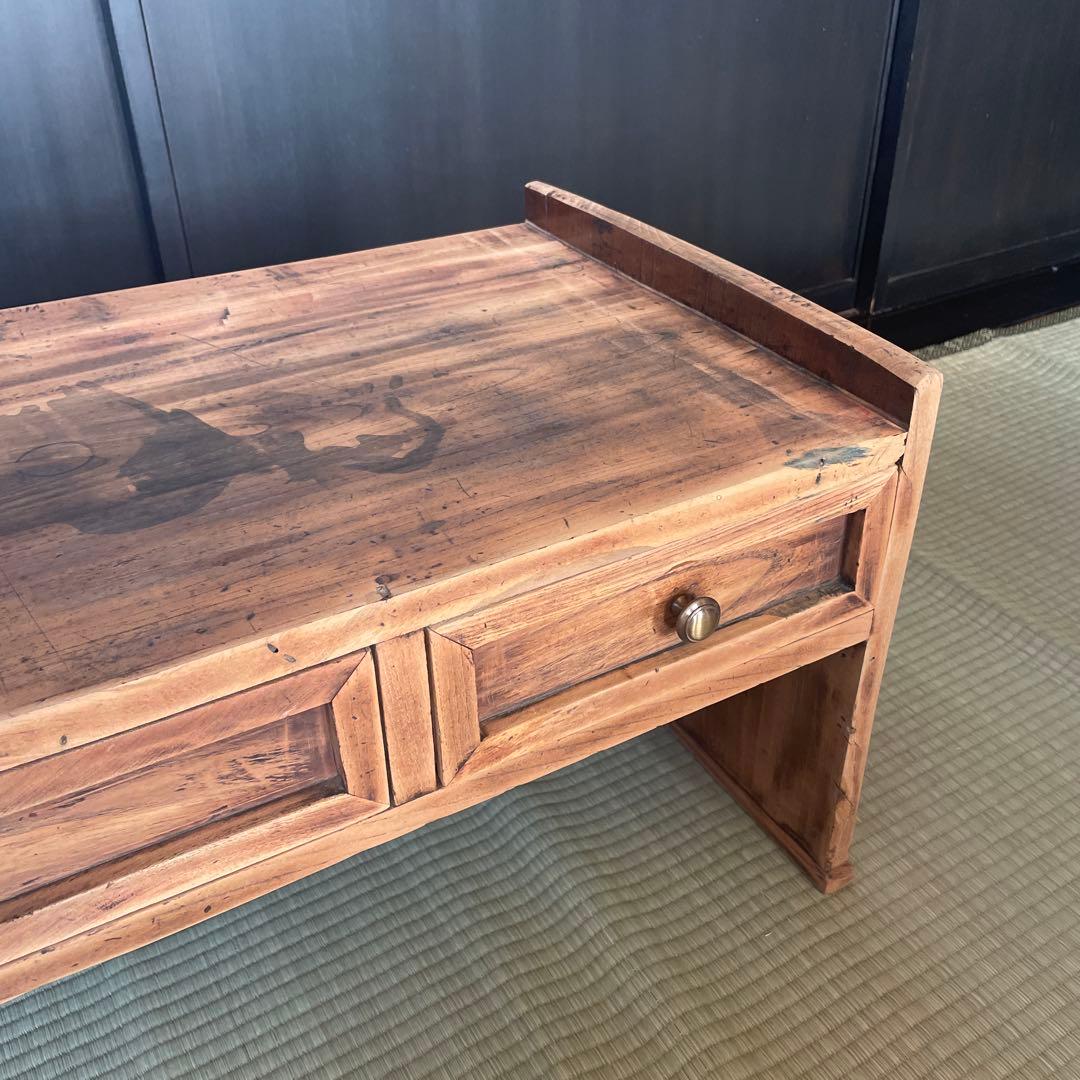 文机　テーブル　古道具　昭和　小引き出し　 TV台　アンティーク