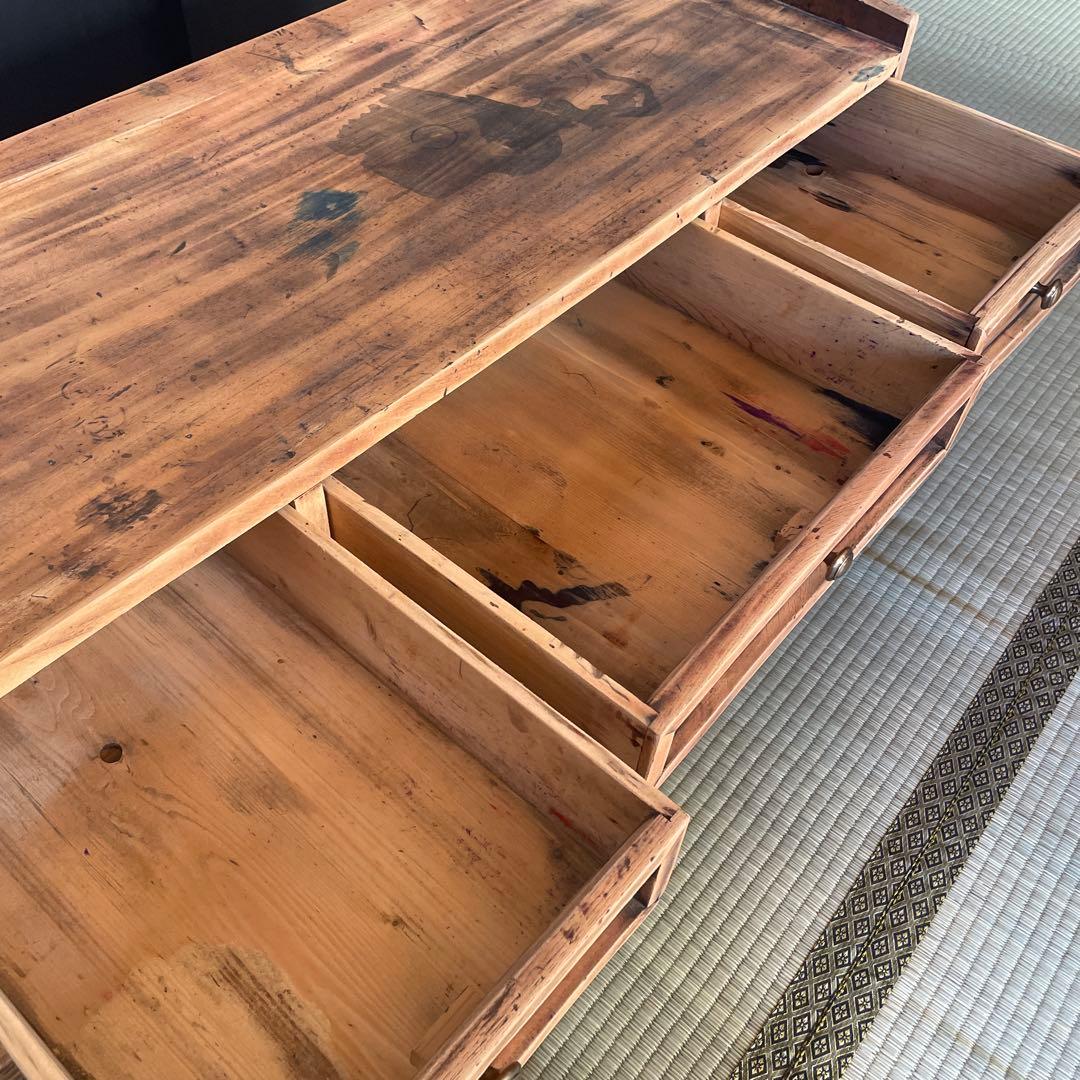 文机　テーブル　古道具　昭和　小引き出し　 TV台　アンティーク