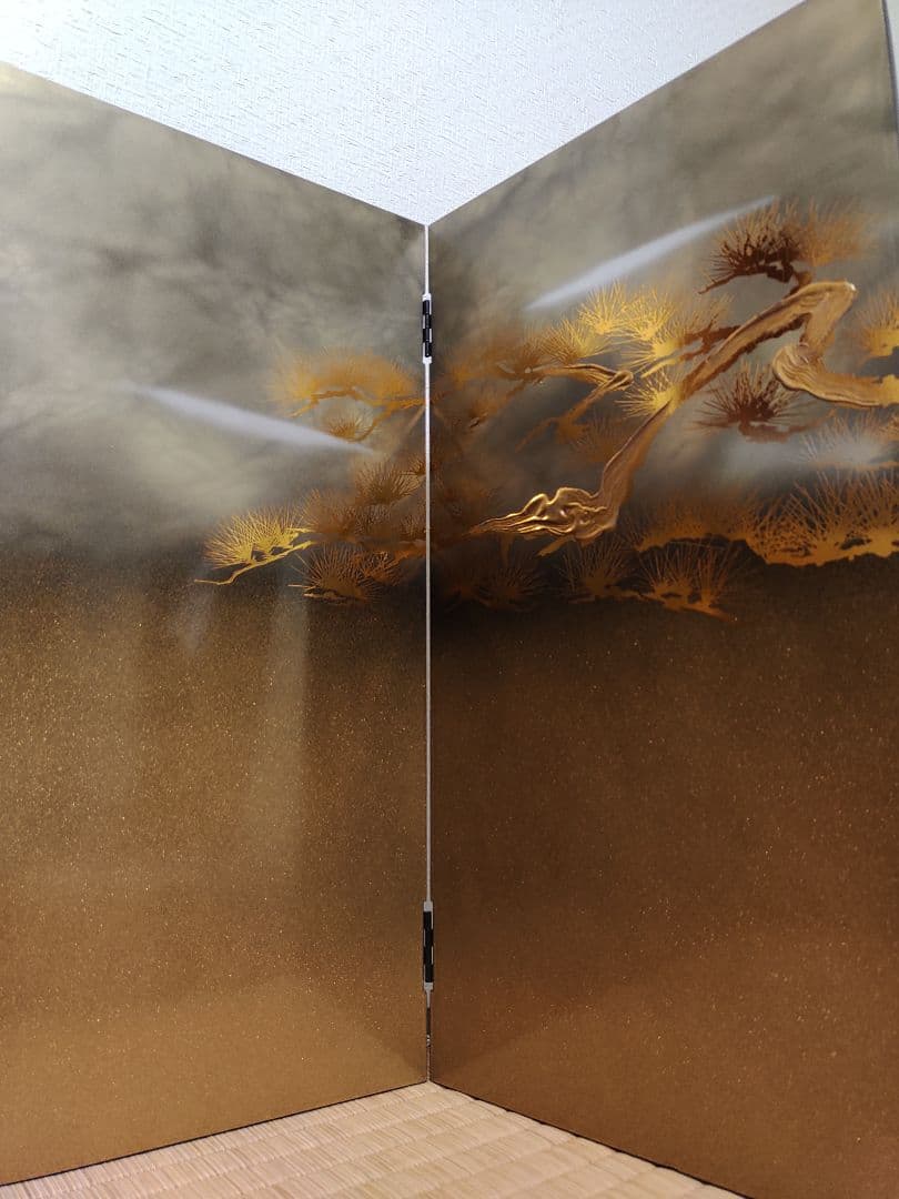 伝統工芸品　松鷹屏風 正月 兜飾り 鎧飾り 端午の節句屏風