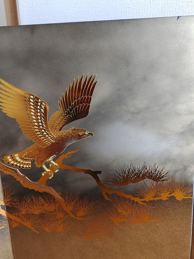 伝統工芸品　松鷹屏風 正月 兜飾り 鎧飾り 端午の節句屏風
