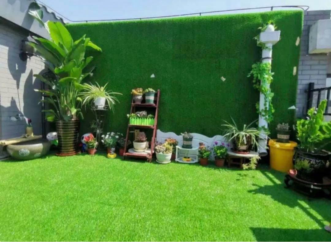 人工芝 2m×10m ロール 庭 芝丈35mm芝生密度2倍 固定ピン付3個セット