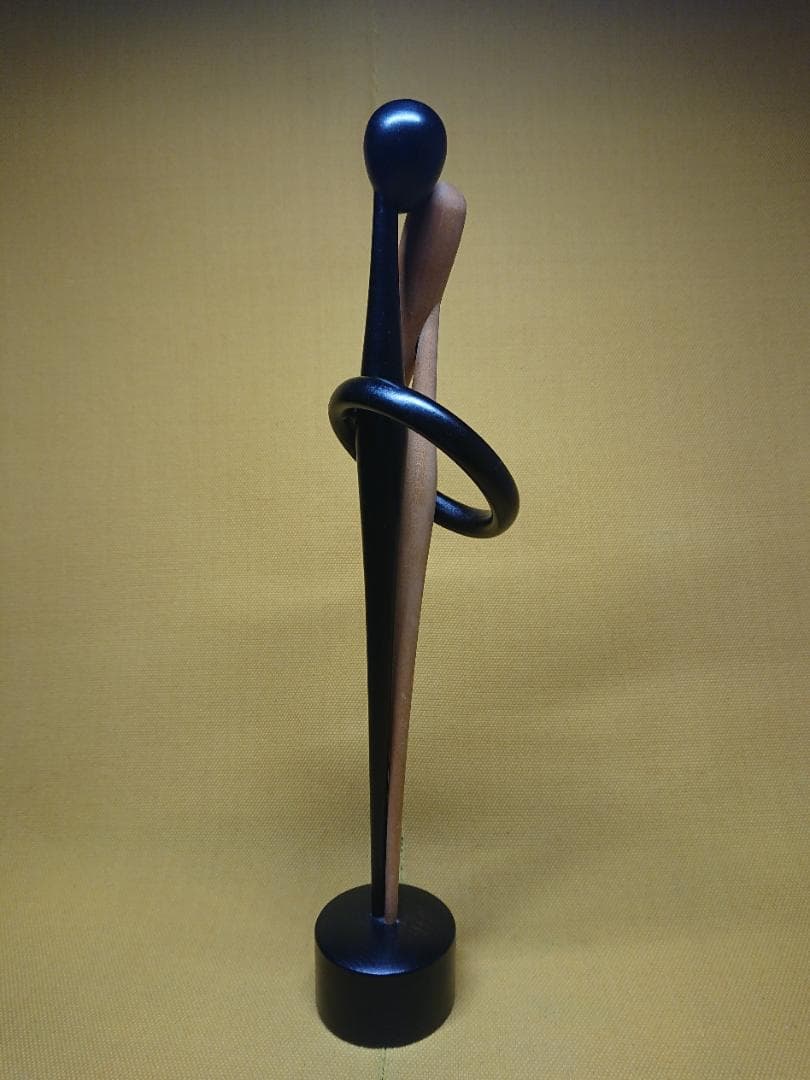 【美品】人形　木製　杉崎泰山　彫刻　置物　インテリア　工芸品　美術品　A1375