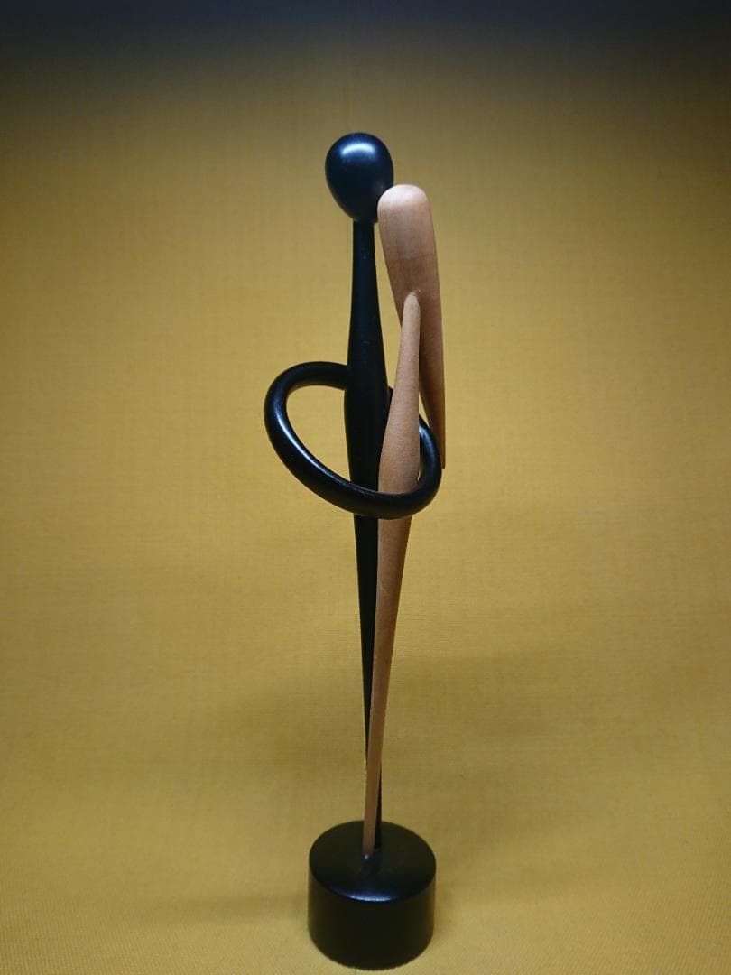 【美品】人形　木製　杉崎泰山　彫刻　置物　インテリア　工芸品　美術品　A1375