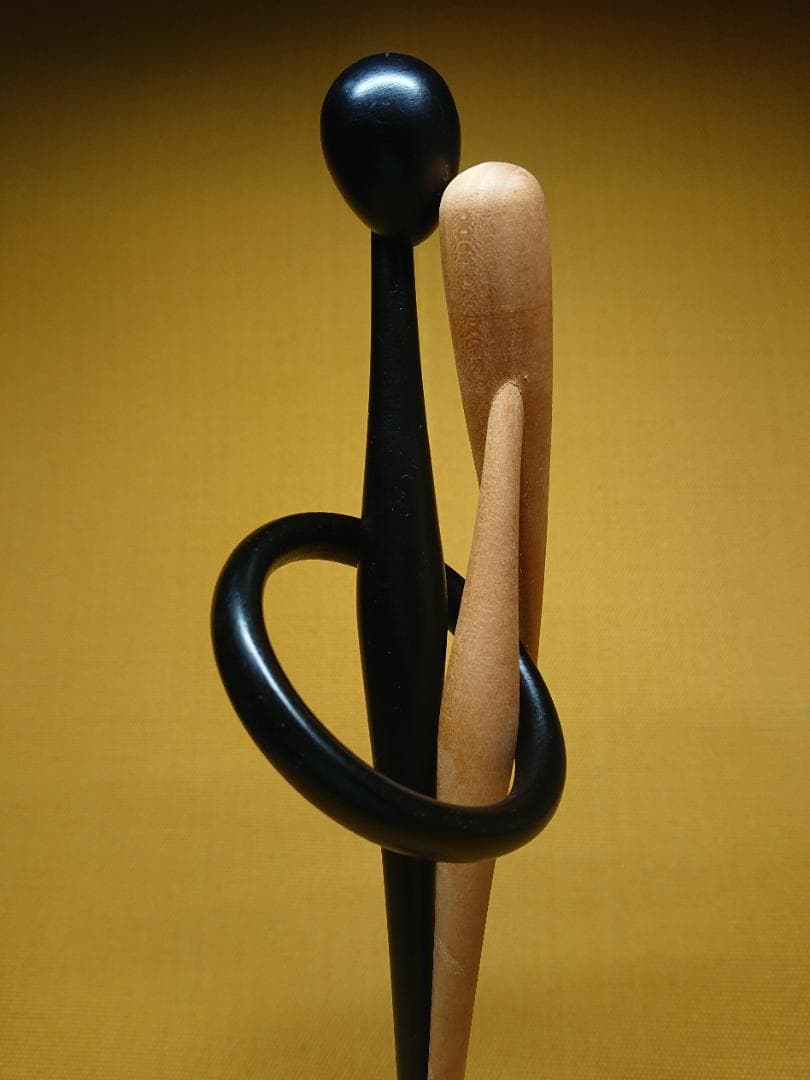 【美品】人形　木製　杉崎泰山　彫刻　置物　インテリア　工芸品　美術品　A1375