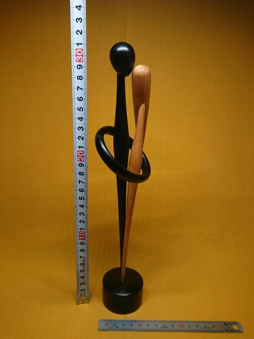 【美品】人形　木製　杉崎泰山　彫刻　置物　インテリア　工芸品　美術品　A1375