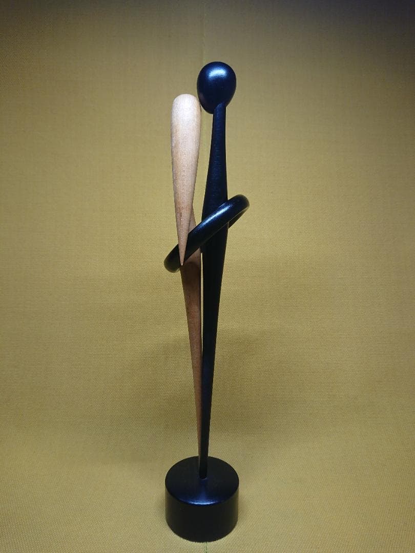 【美品】人形　木製　杉崎泰山　彫刻　置物　インテリア　工芸品　美術品　A1375