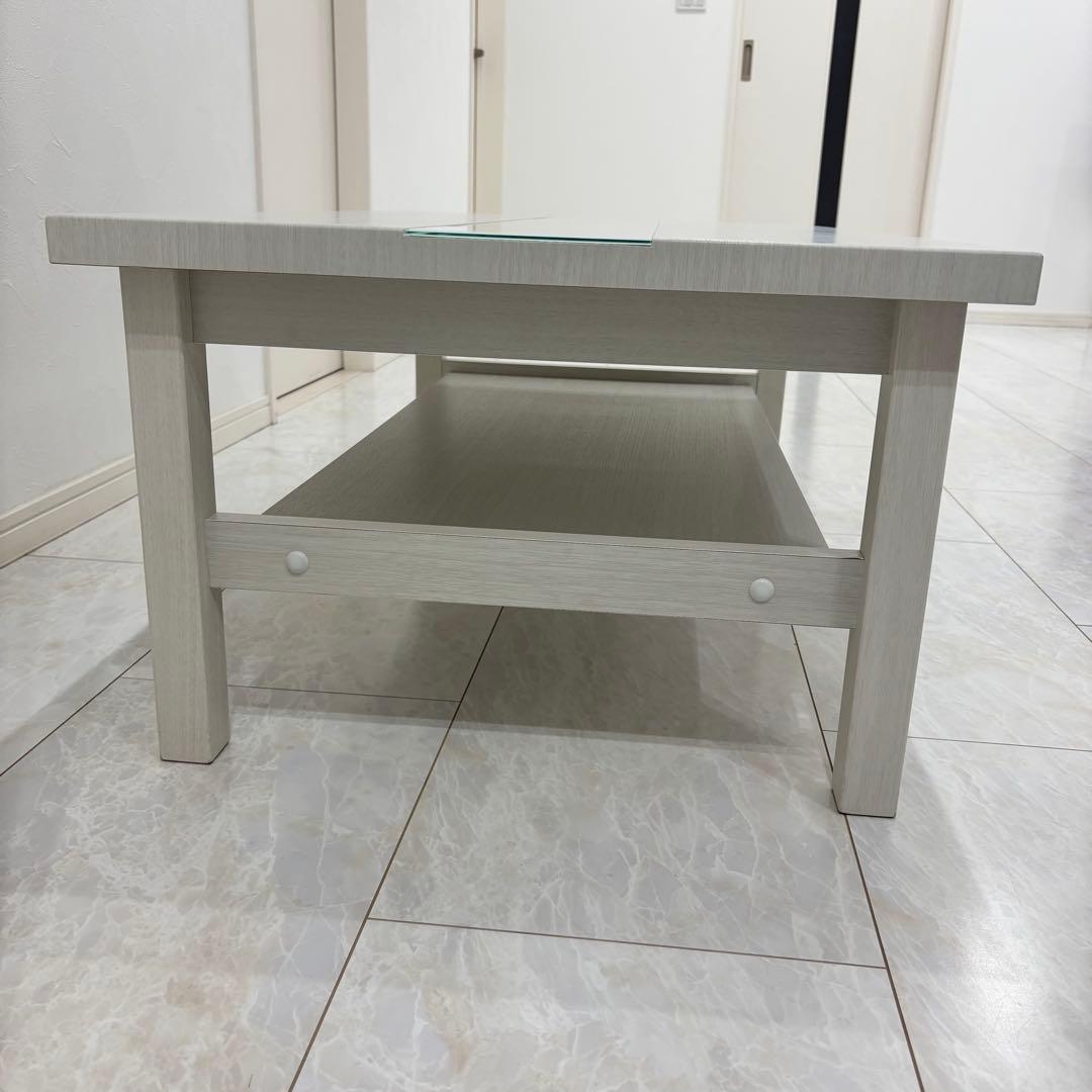 ローテーブル 木製 強化ガラス