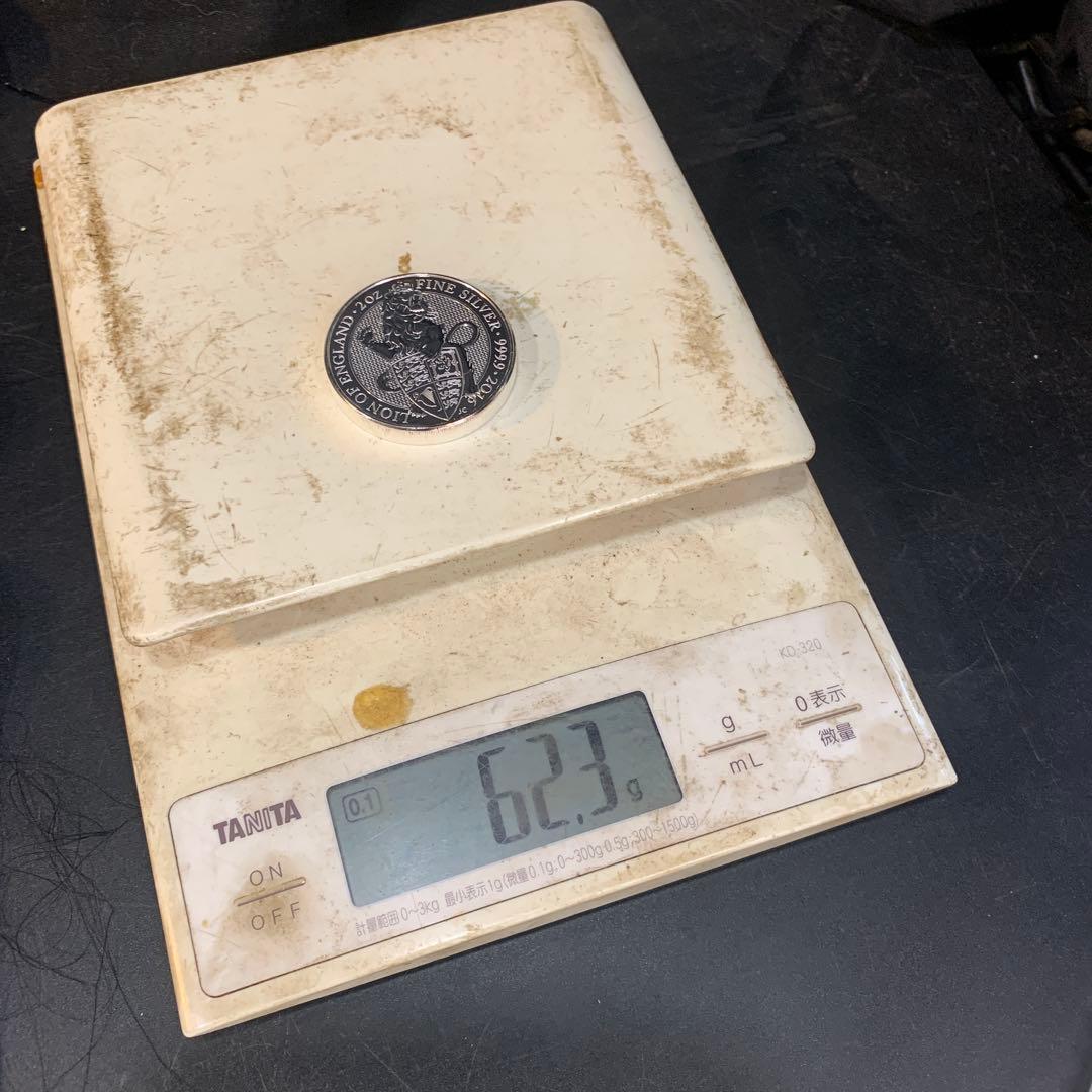 純銀貨 2オンス クイーンズビースト 2016 ライオン・イングランド M3