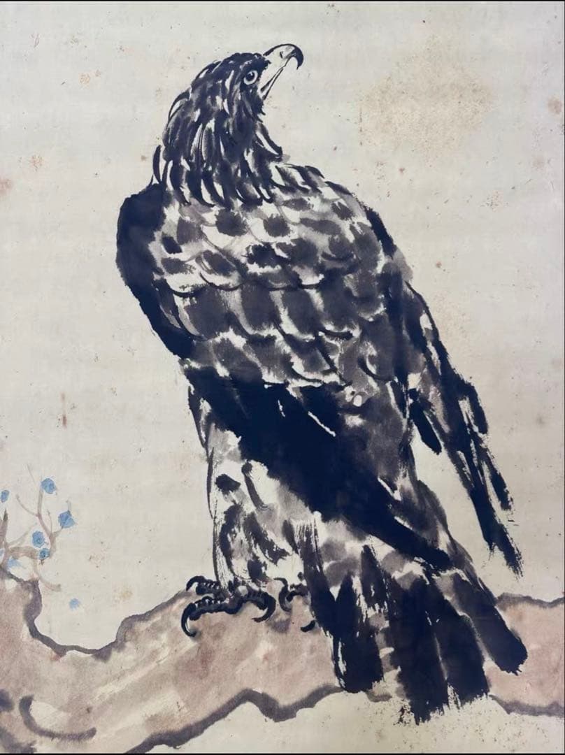 徐悲鴻「雄鷹図」三尺中堂掛軸 宣紙・手工表装 175×77cm - メルカリ