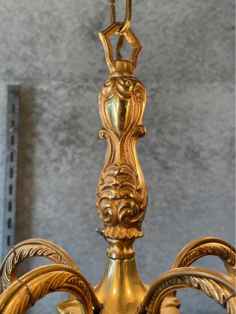 5-7.フランス アンティーク シャンデリア 5灯 キャンドル 吊り下げ
