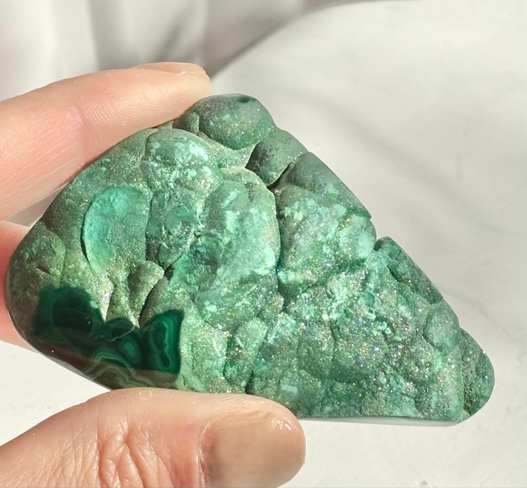 《デッドストック・高品質》極上バンディング＆ジオード　マラカイトスライス