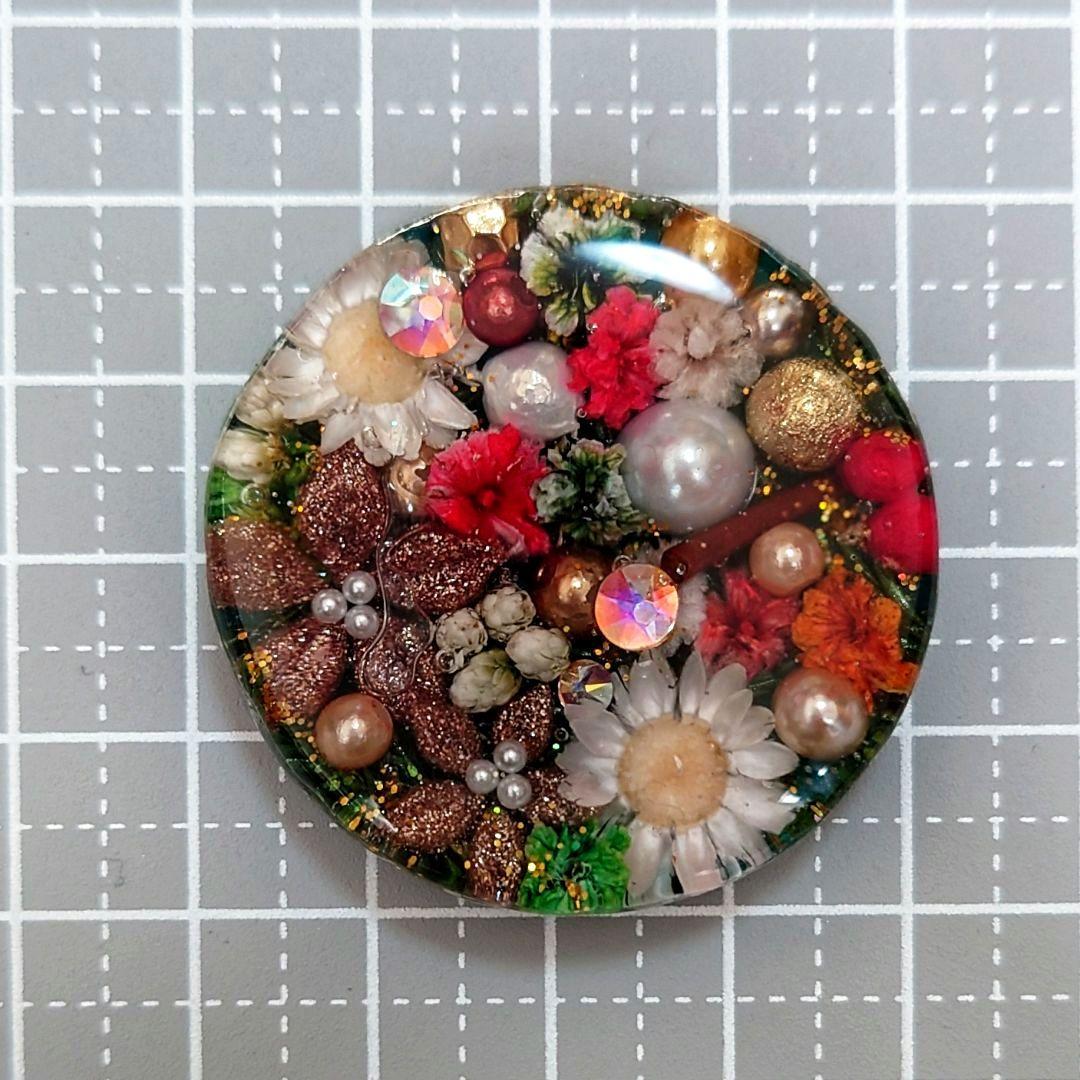 レジン　猫　ドライフラワー　ヘアゴム　ブローチ　ポニーフック　No.354