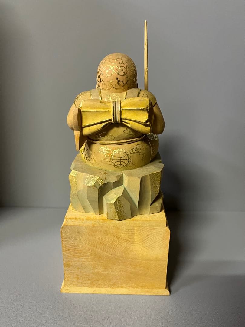 特別価格　恵比寿　大黒　セット　木彫り　彩色　手彫　柘植材　35