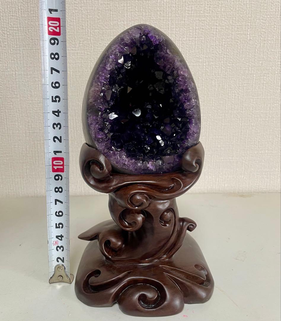 アメジストマネーボックス 笑口 ジオード 晶洞 幸運 魔除 浄化 開運 紫水晶