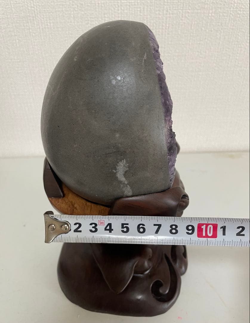 アメジストマネーボックス 笑口 ジオード 晶洞 幸運 魔除 浄化 開運 紫水晶