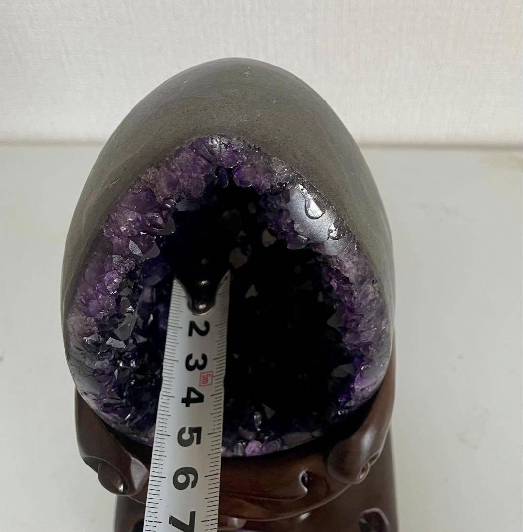 アメジストマネーボックス 笑口 ジオード 晶洞 幸運 魔除 浄化 開運 紫水晶