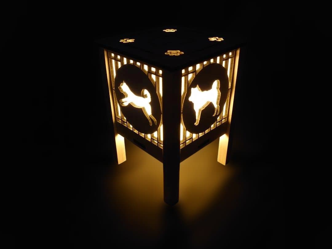 柴犬灯ろう　A型　キャンドル型LED付