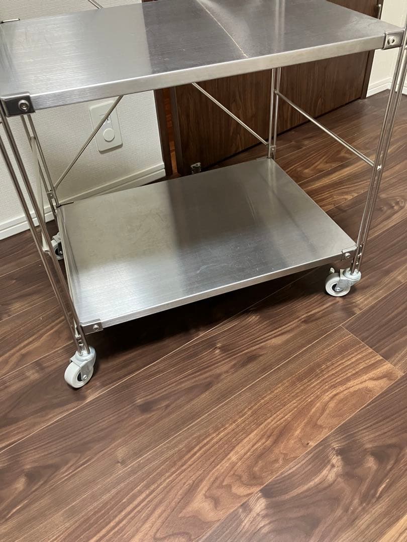 ※数日限定出品　無印　スチールラック シルバー キャスター付き