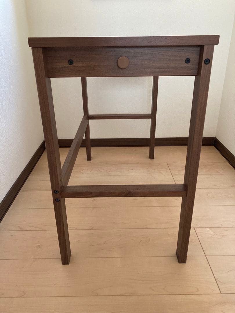 札幌直接渡し ニトリ デスクPLABO N ミドルブラウン＆椅子2点セット