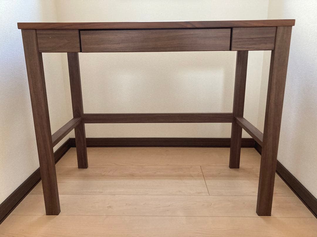 札幌直接渡し ニトリ デスクPLABO N ミドルブラウン＆椅子2点セット