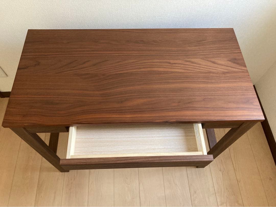 札幌直接渡し ニトリ デスクPLABO N ミドルブラウン＆椅子2点セット