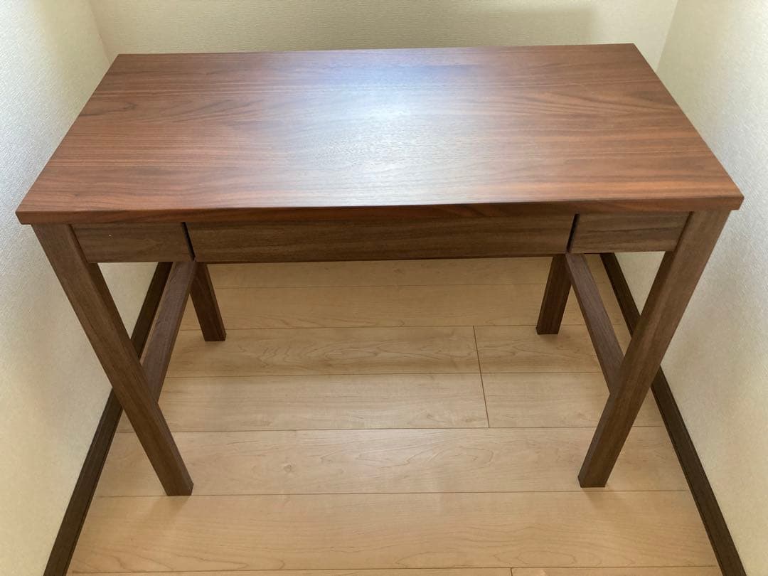 札幌直接渡し ニトリ デスクPLABO N ミドルブラウン＆椅子2点セット