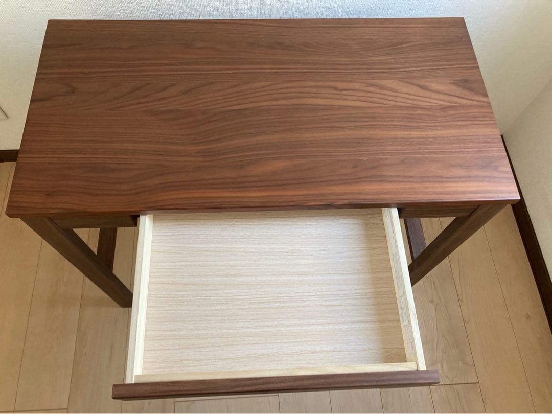 札幌直接渡し ニトリ デスクPLABO N ミドルブラウン＆椅子2点セット