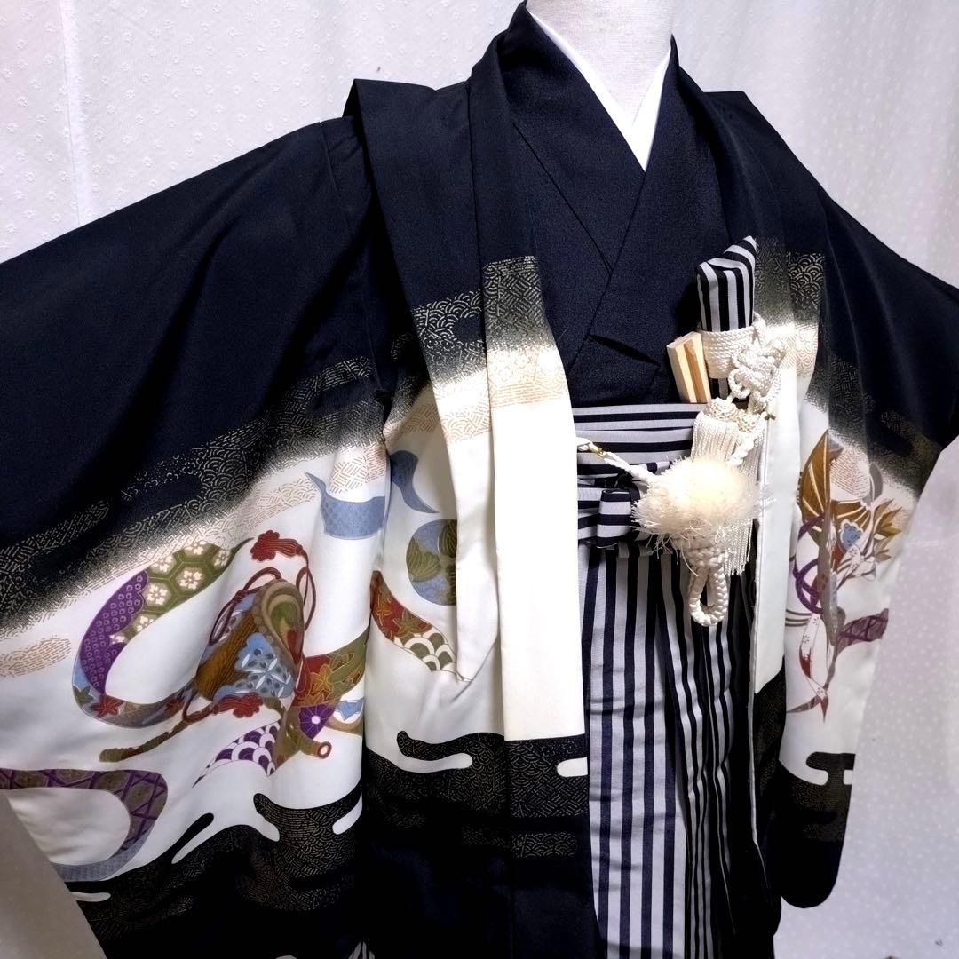 七五三　5歳　着物　袴、羽織、長襦袢、小物、 フルセット