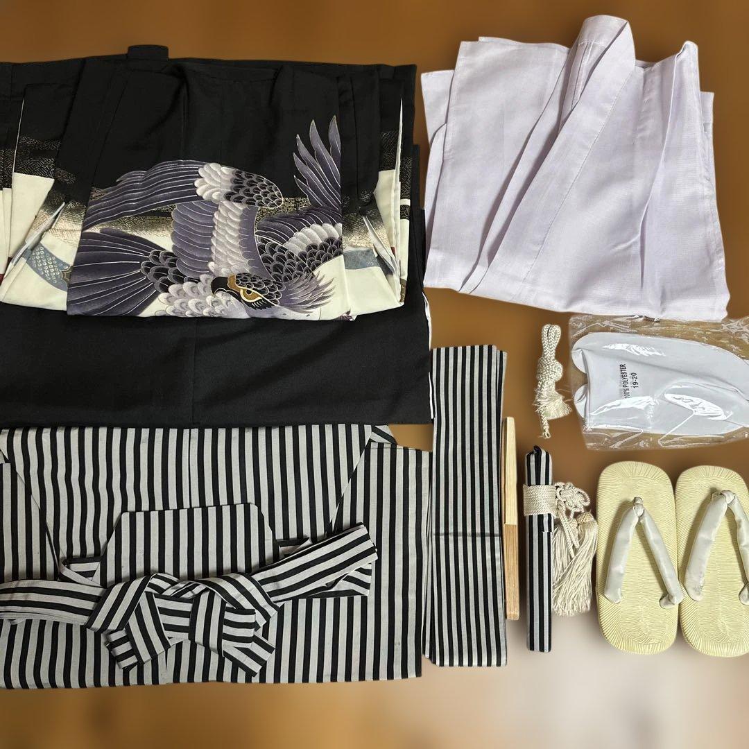 七五三　5歳　着物　袴、羽織、長襦袢、小物、 フルセット