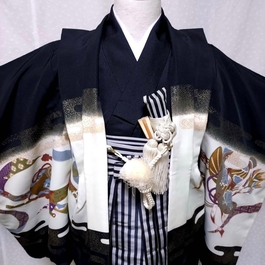 七五三　5歳　着物　袴、羽織、長襦袢、小物、 フルセット