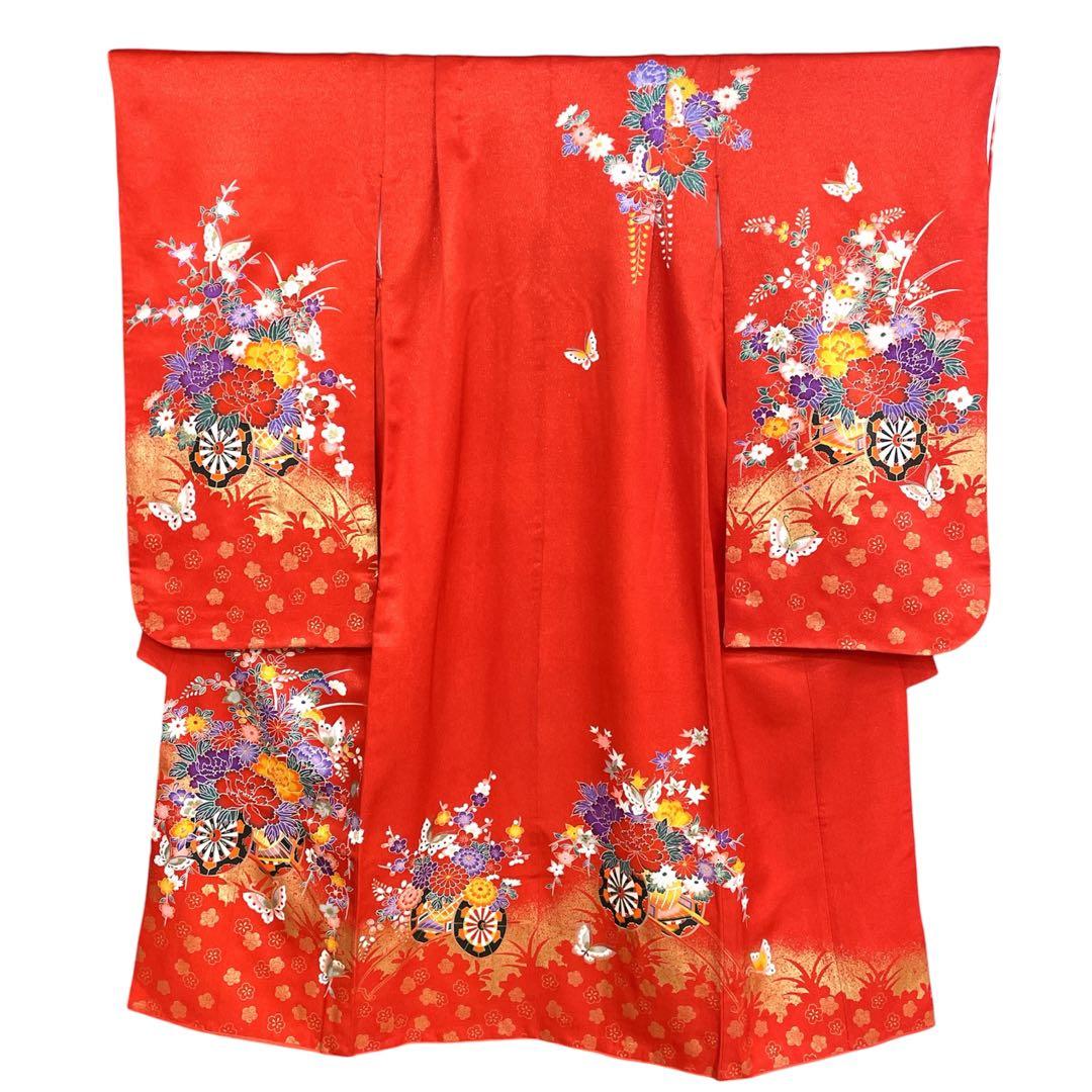 ◎mk-1169　七五三　女の子　着物・襦袢セット　7歳　　2-6