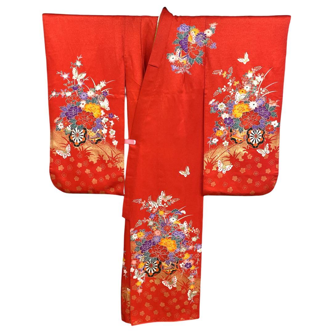 ◎mk-1169　七五三　女の子　着物・襦袢セット　7歳　　2-6