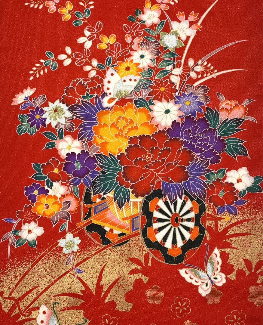 ◎mk-1169　七五三　女の子　着物・襦袢セット　7歳　　2-6