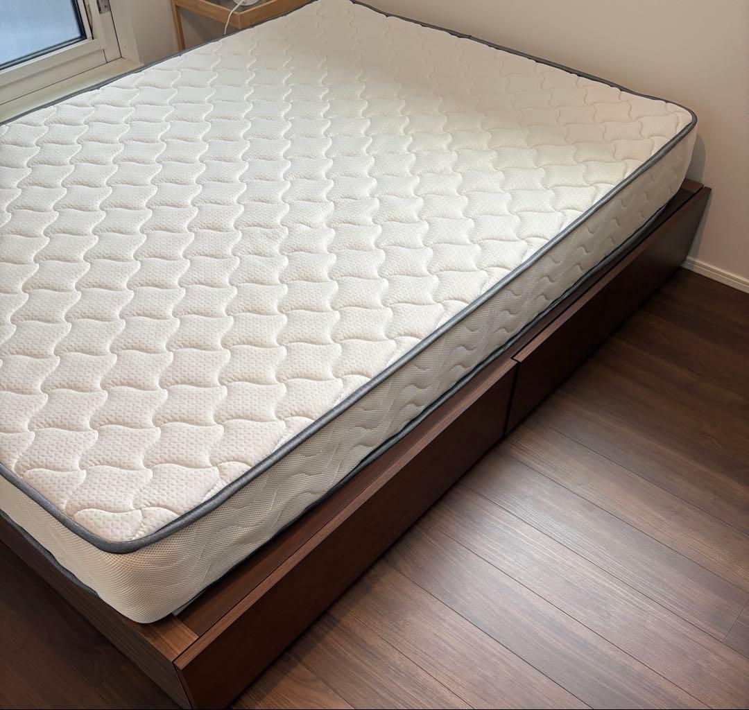 無印良品 収納付きダブルベッド ウォールナット　　引き取り限定