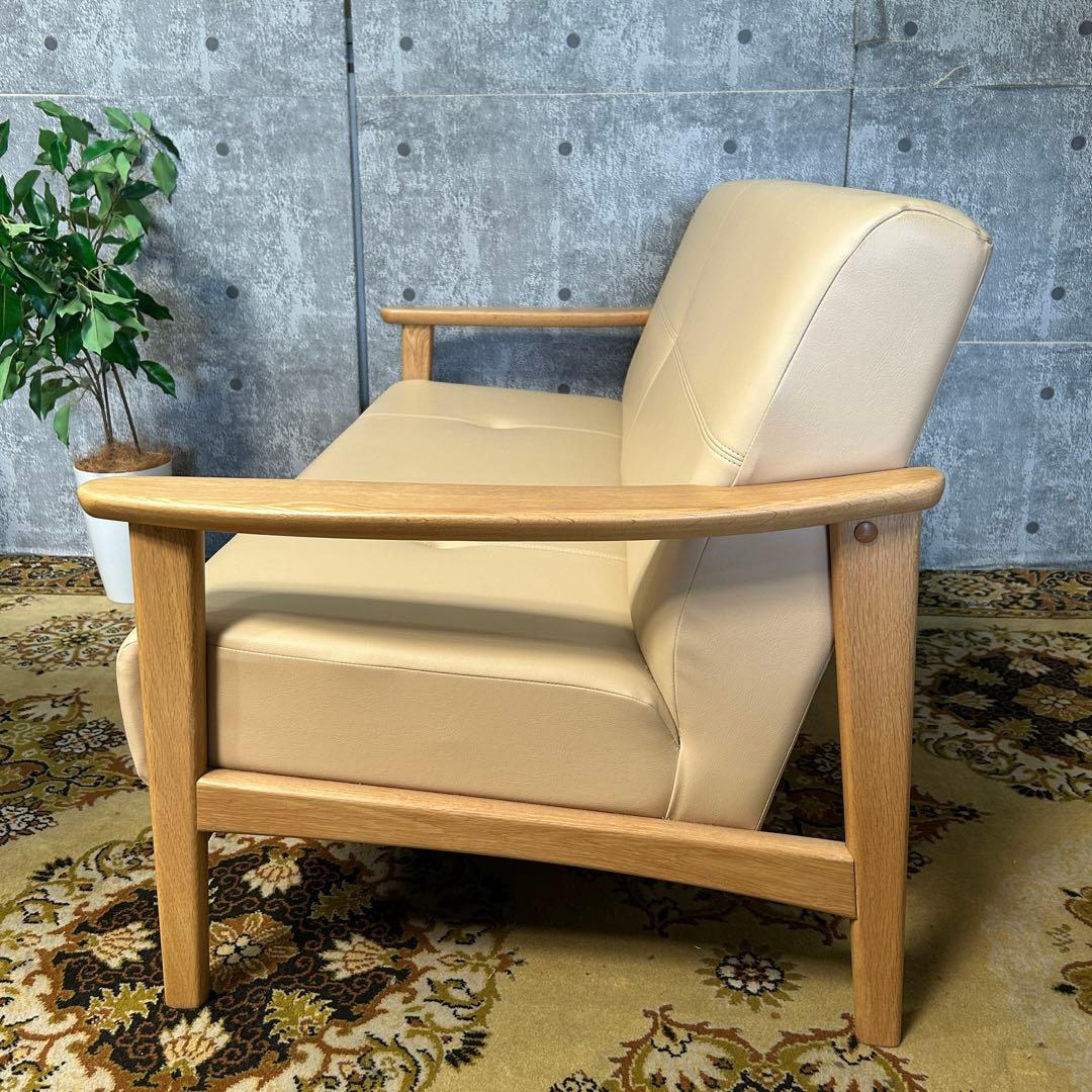 ꧁浜本工芸 HAMAMOTO꧂2人掛けアームソファ レザー 皮 肘置き 肘掛け