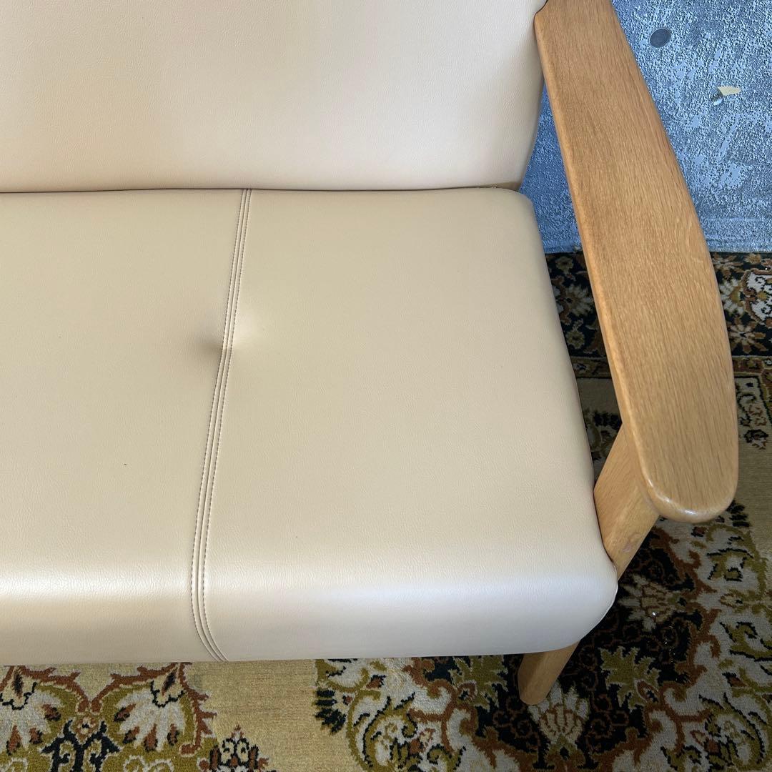 ꧁浜本工芸 HAMAMOTO꧂2人掛けアームソファ レザー 皮 肘置き 肘掛け