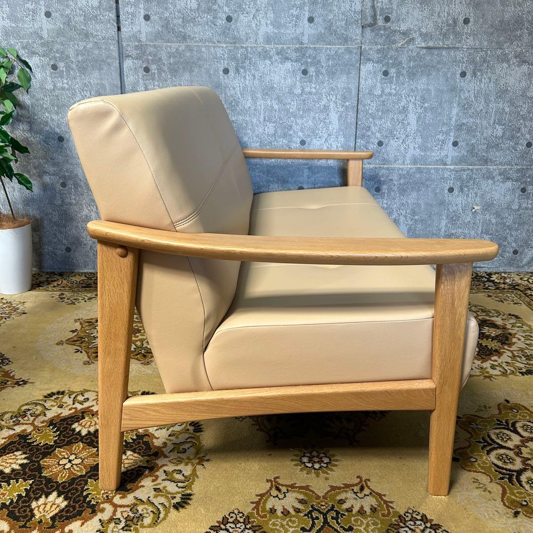 ꧁浜本工芸 HAMAMOTO꧂2人掛けアームソファ レザー 皮 肘置き 肘掛け