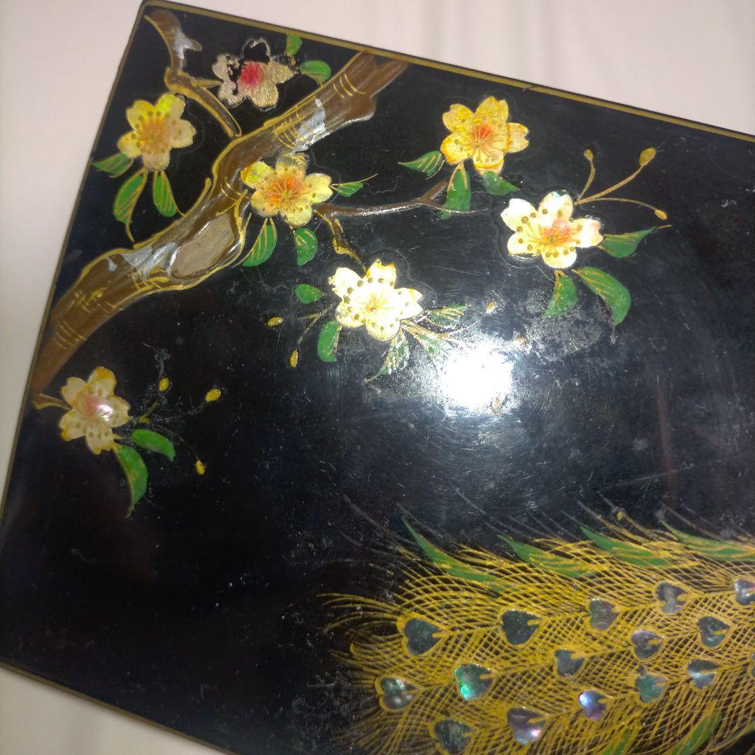 孔雀デザインのオルゴール アクセサリーボックス